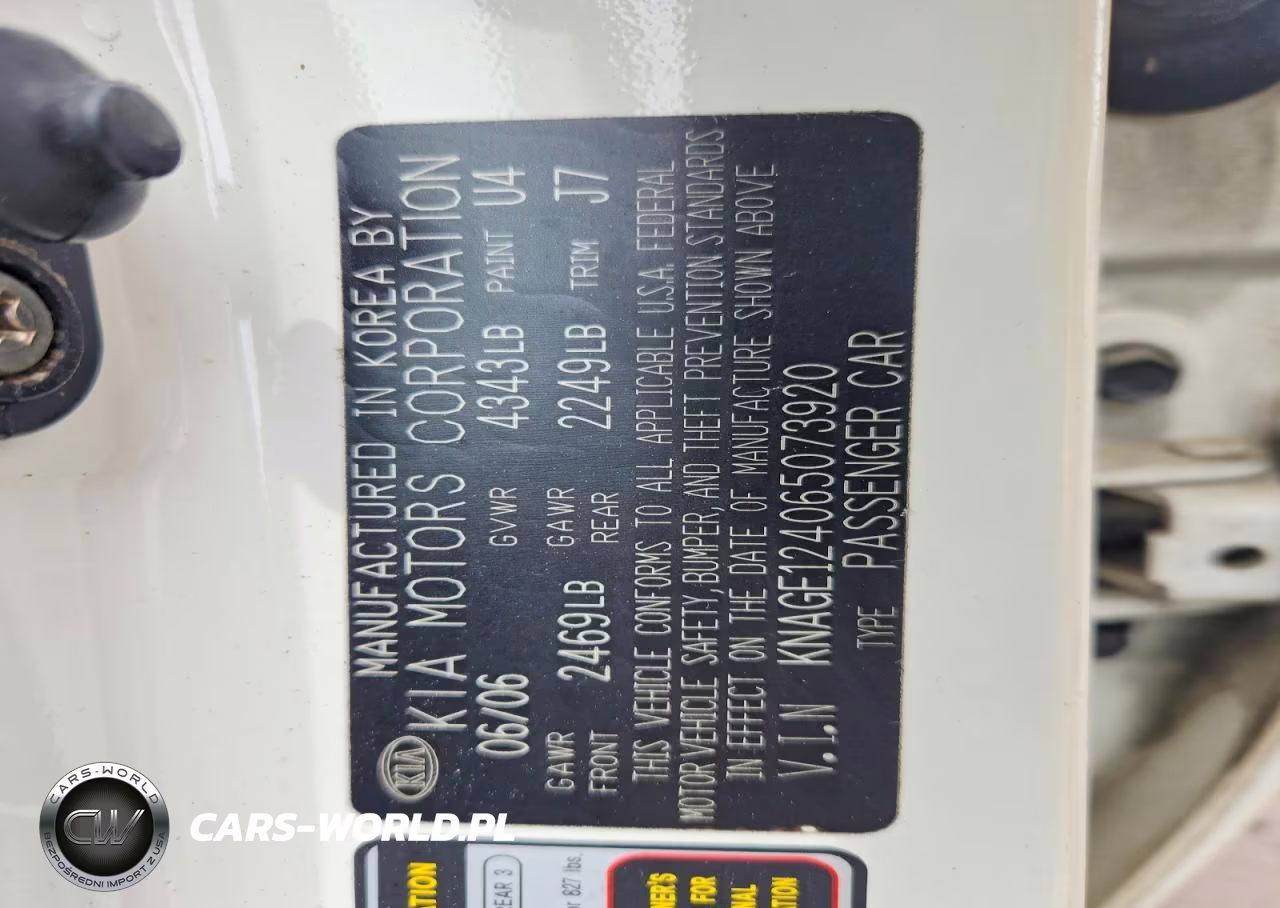 2006 Kia Optima Lx VIN:KNAGE124065073920 - 12