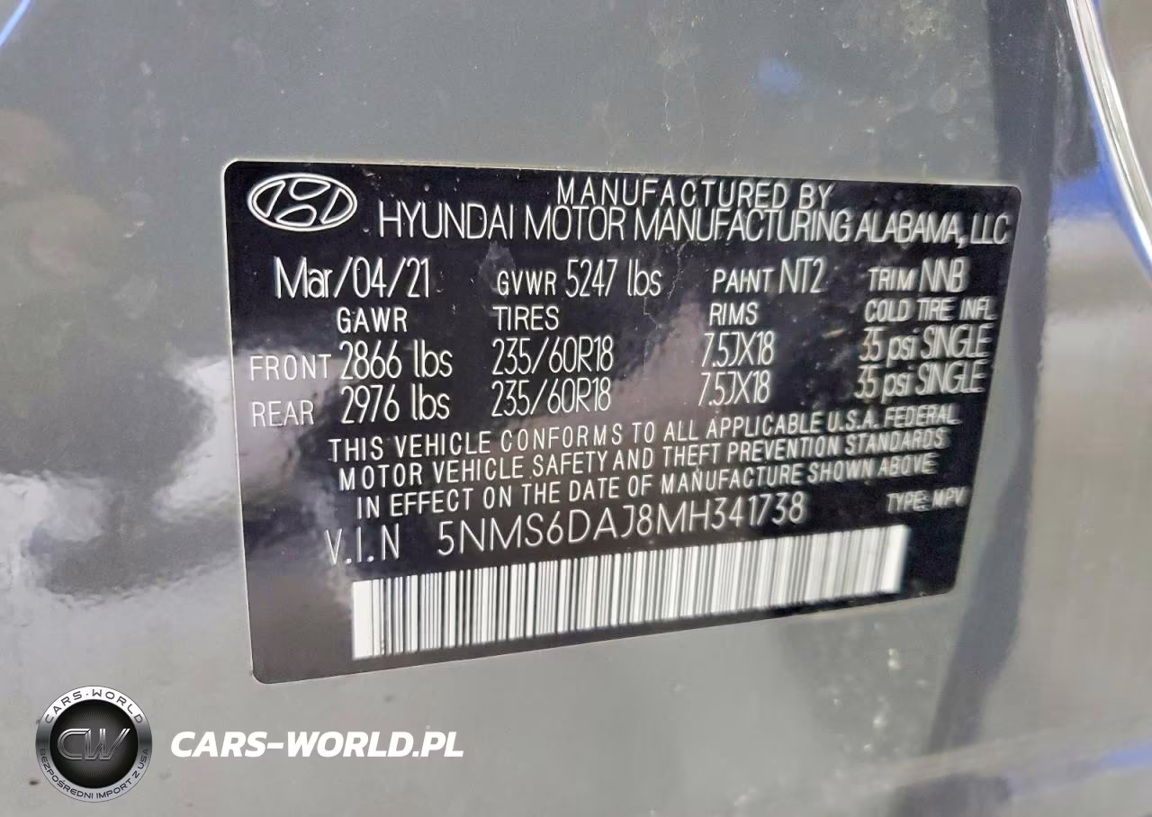 2021 Hyundai Santa Fe Sel VIN:5NMS6DAJ8MH341738 - 13