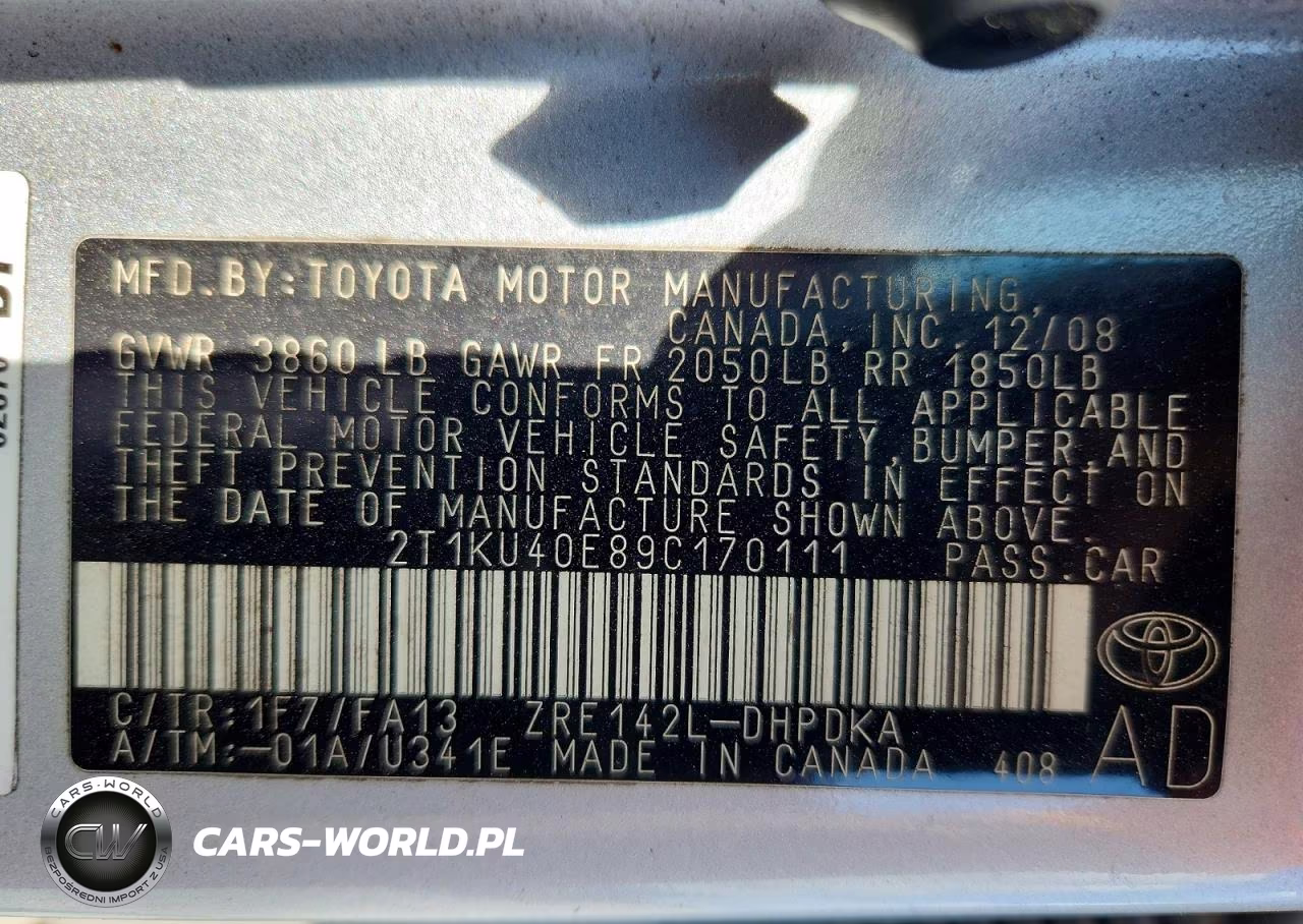2009 Toyota Matrix Base VIN:2T1KU40E89C170111 - 12