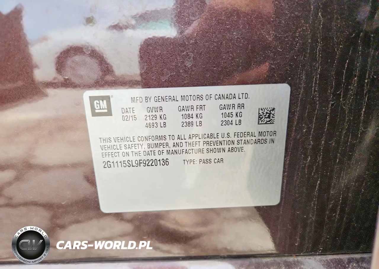 2015 Chevrolet Impala Lt VIN:2G1115SL9F9220136 - 12