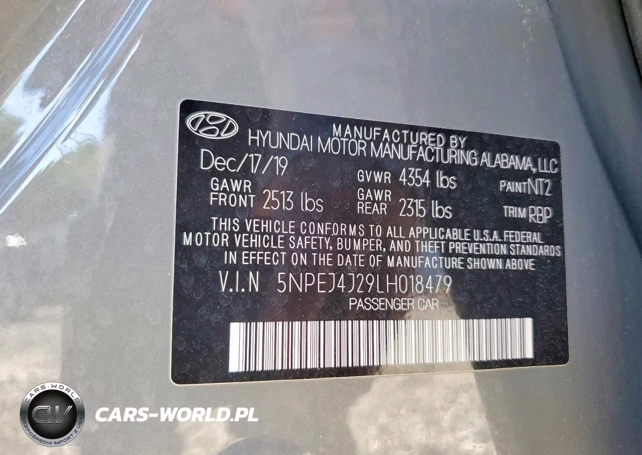 2020 Hyundai Sonata Sel Plus VIN:5NPEJ4J29LH018479 - 12