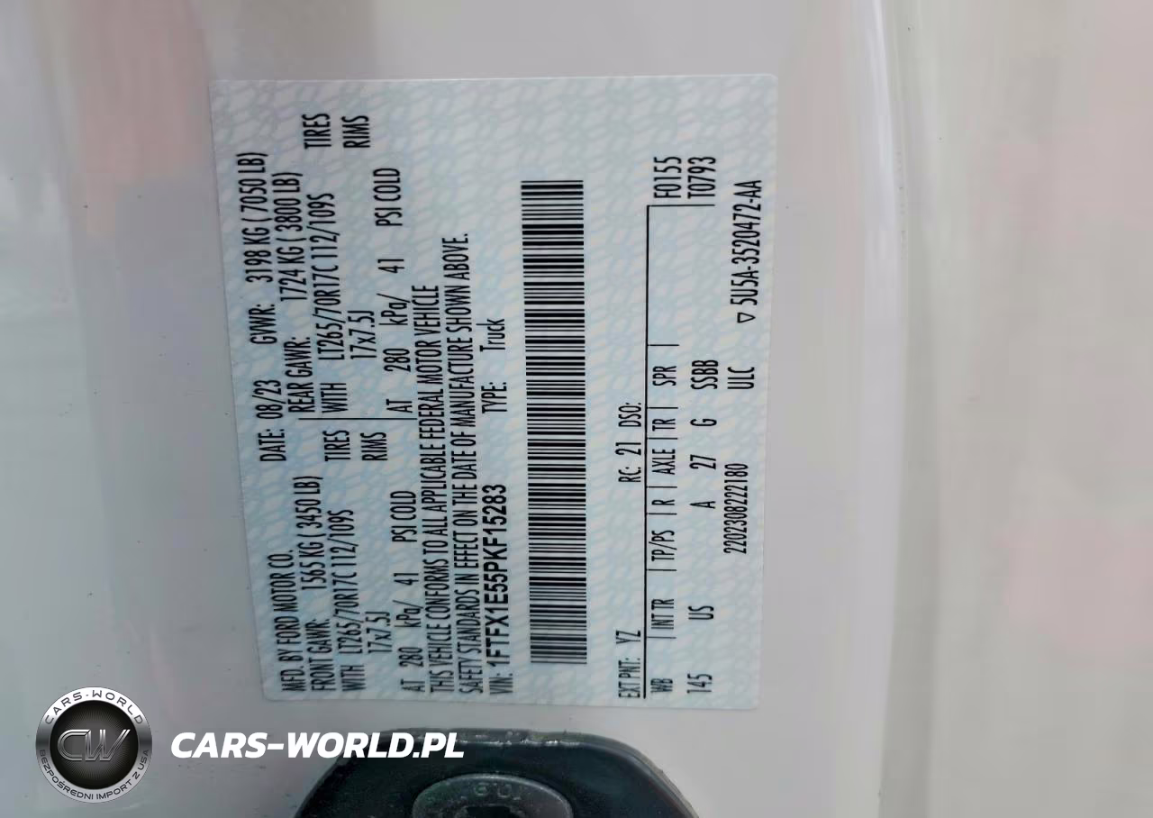 2023 Ford F150 Super Cab VIN:1FTFX1E55PKF15283 - 12