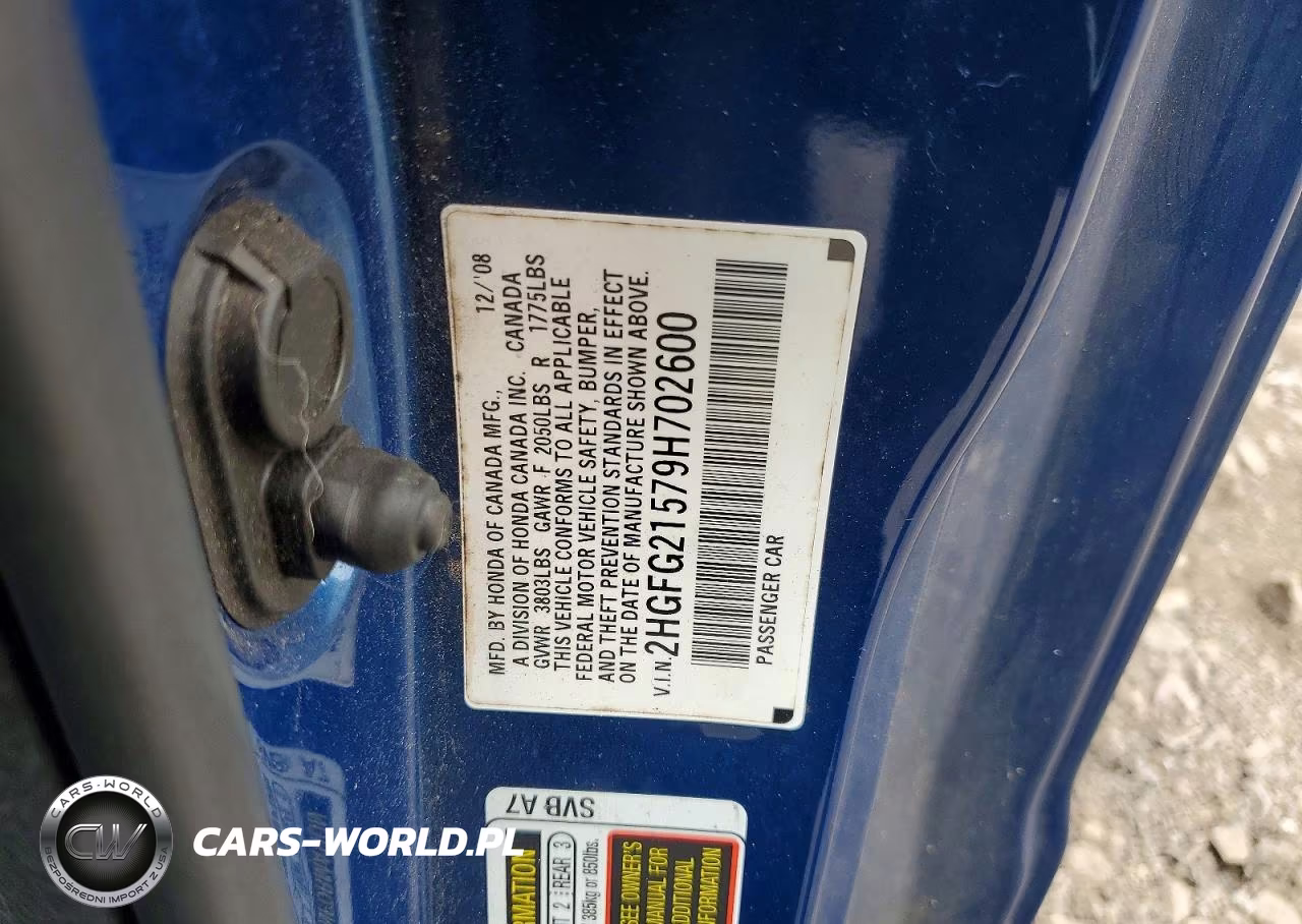2009 Honda Civic Si VIN:2HGFG21579H702600 - 12