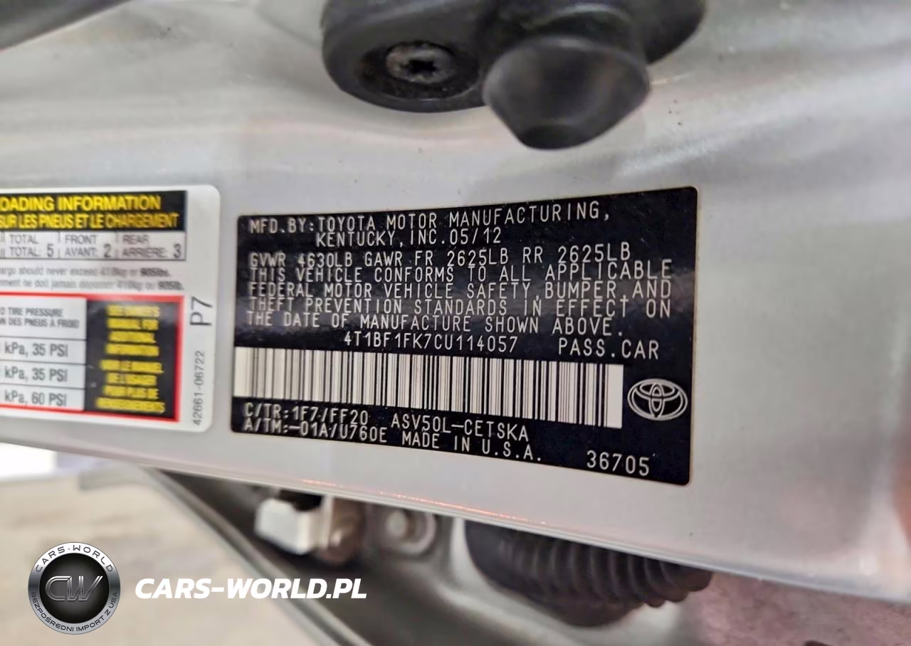 2012 Toyota Camry Se VIN:4T1BF1FK7CU114057 - 12