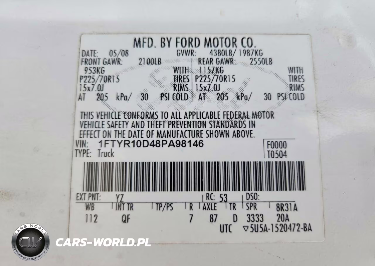2008 Ford Ranger VIN:1FTYR10D48PA98146 - 12