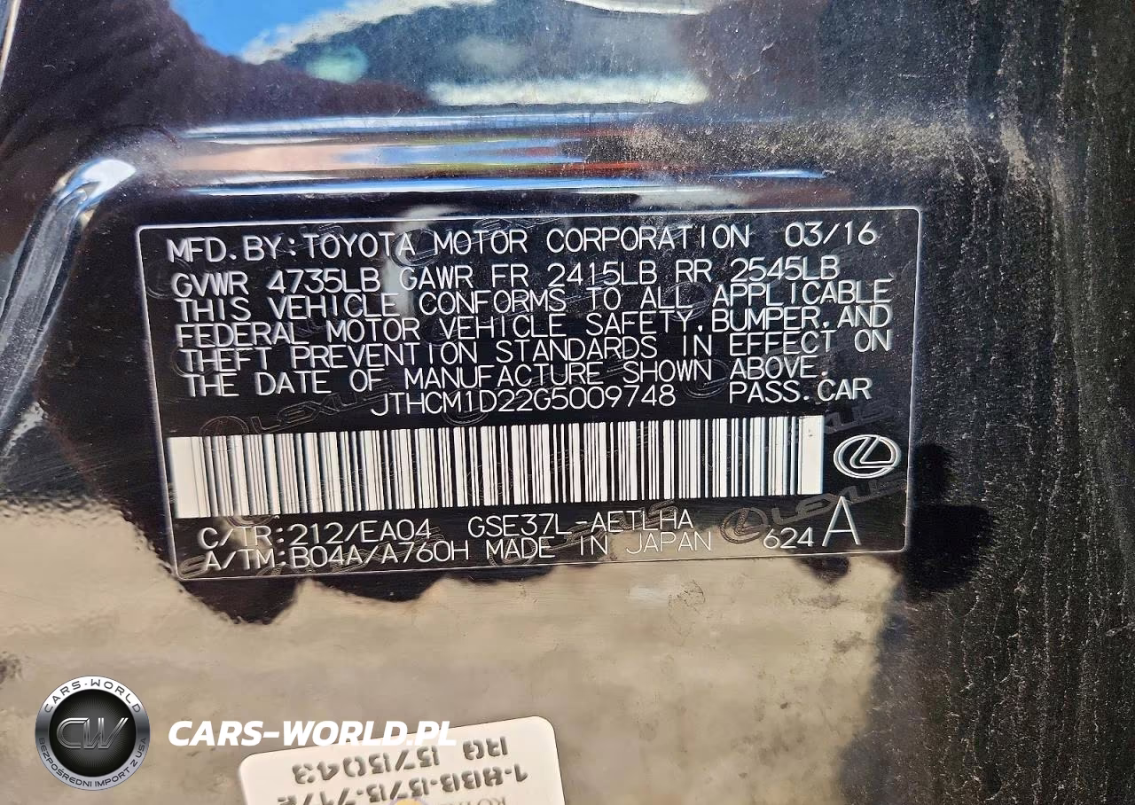 2016 Lexus Is 300 VIN:JTHCM1D22G5009748 - 13