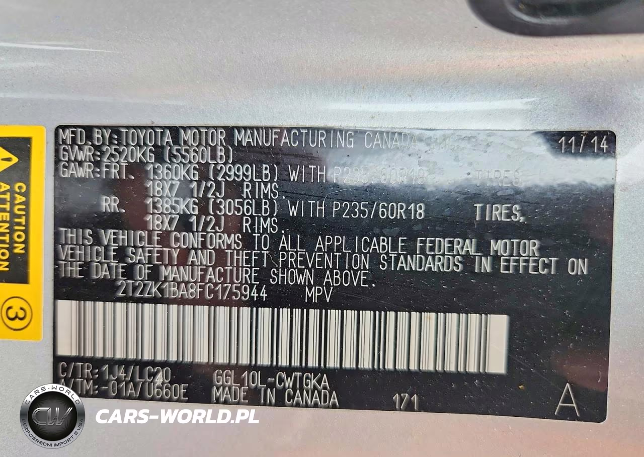 2015 Lexus Rx 350 VIN:2T2ZK1BA8FC175944 - 14