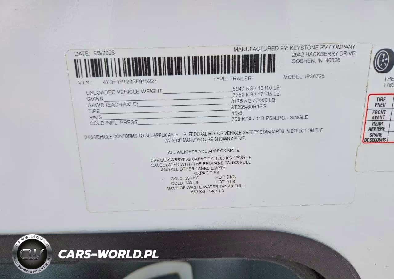 2025 Keystone Fuzion Camper VIN:4YDF1PT20SF815227 - 10