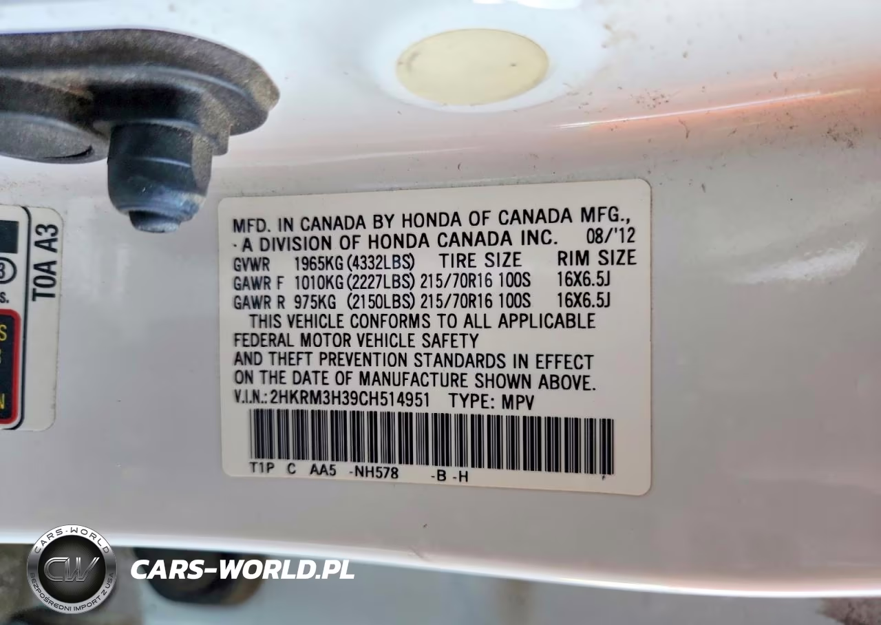 2012 Honda Cr-V Lx VIN:2HKRM3H39CH514951 - 13
