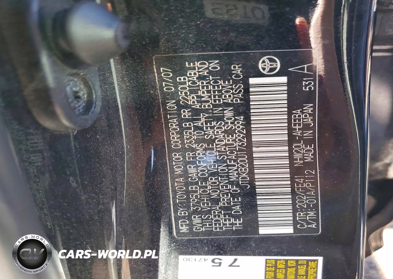 2007 Toyota Prius VIN:JTDKB20U173292994 - 12