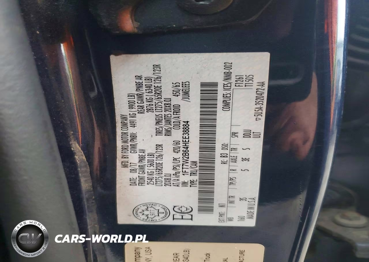 2017 Ford F250 Super Duty VIN:1FT7W2B64HEE38884 - 12