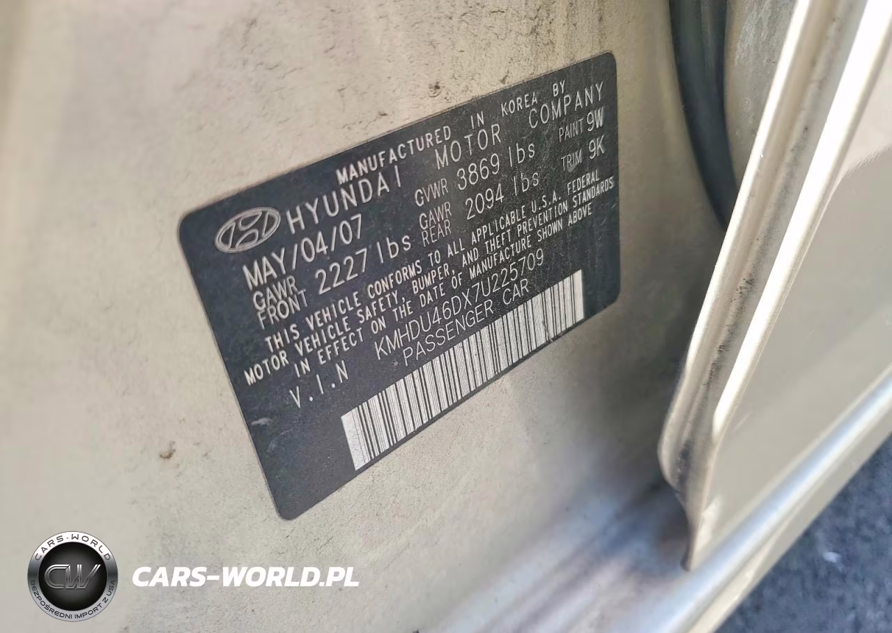 2007 Hyundai Elantra Gls VIN:KMHDU46DX7U225709 - 13