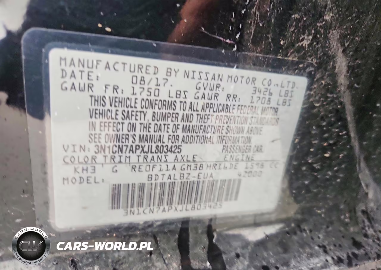 2018 Nissan Versa VIN:3N1CN7APXJL803425 - 12