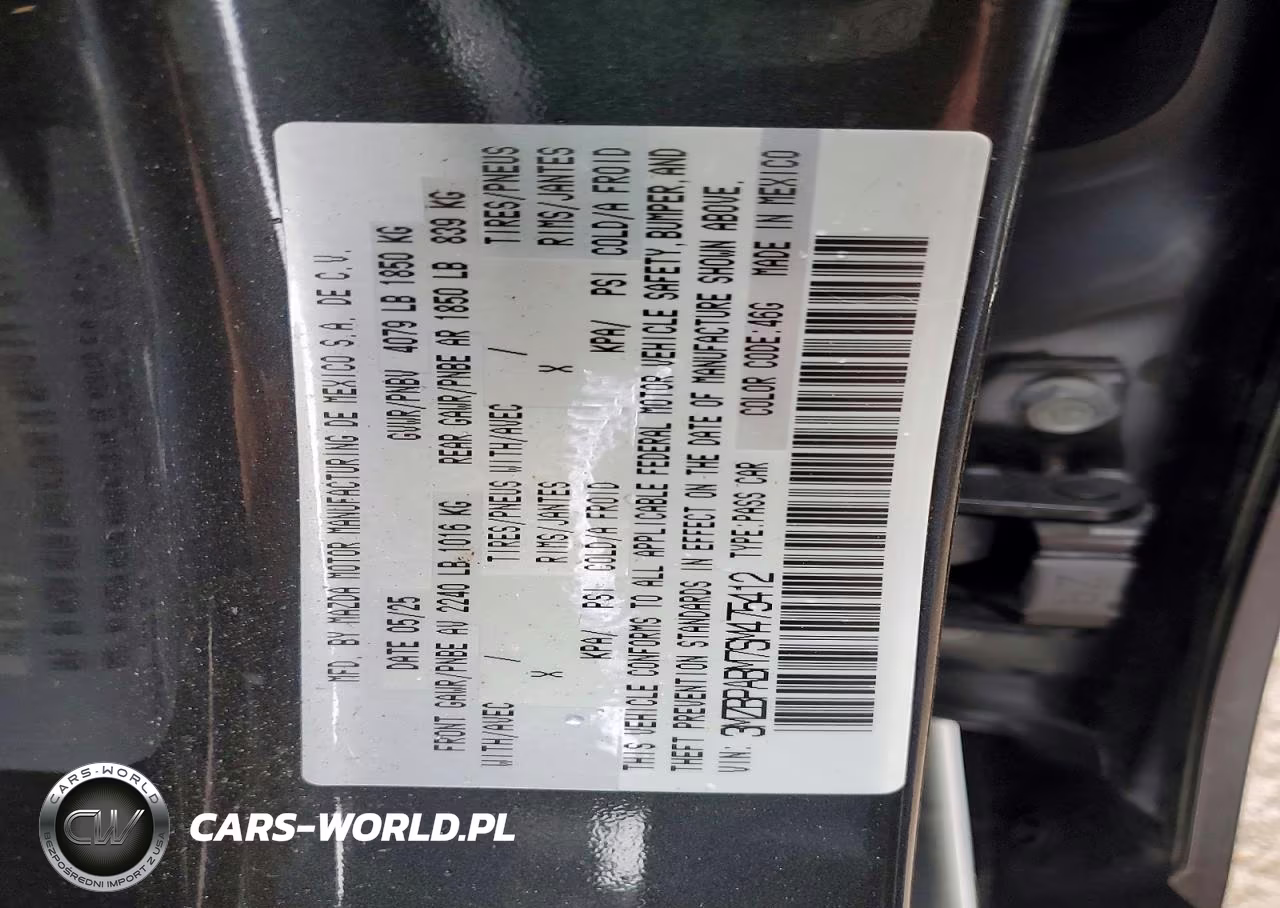 2025 Mazda 3 Select Sport VIN:3MZBPABM7SM475412 - 12