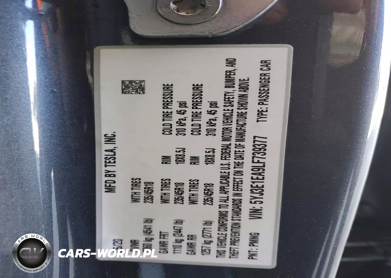 2020 Tesla Model 3 VIN:5YJ3E1EA9LF739377 - 13
