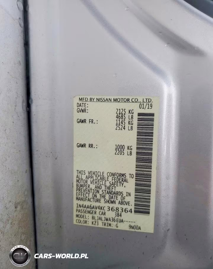 2019 Nissan Maxima 3.5 Sv VIN:1N4AA6AV4KC368364 - 12