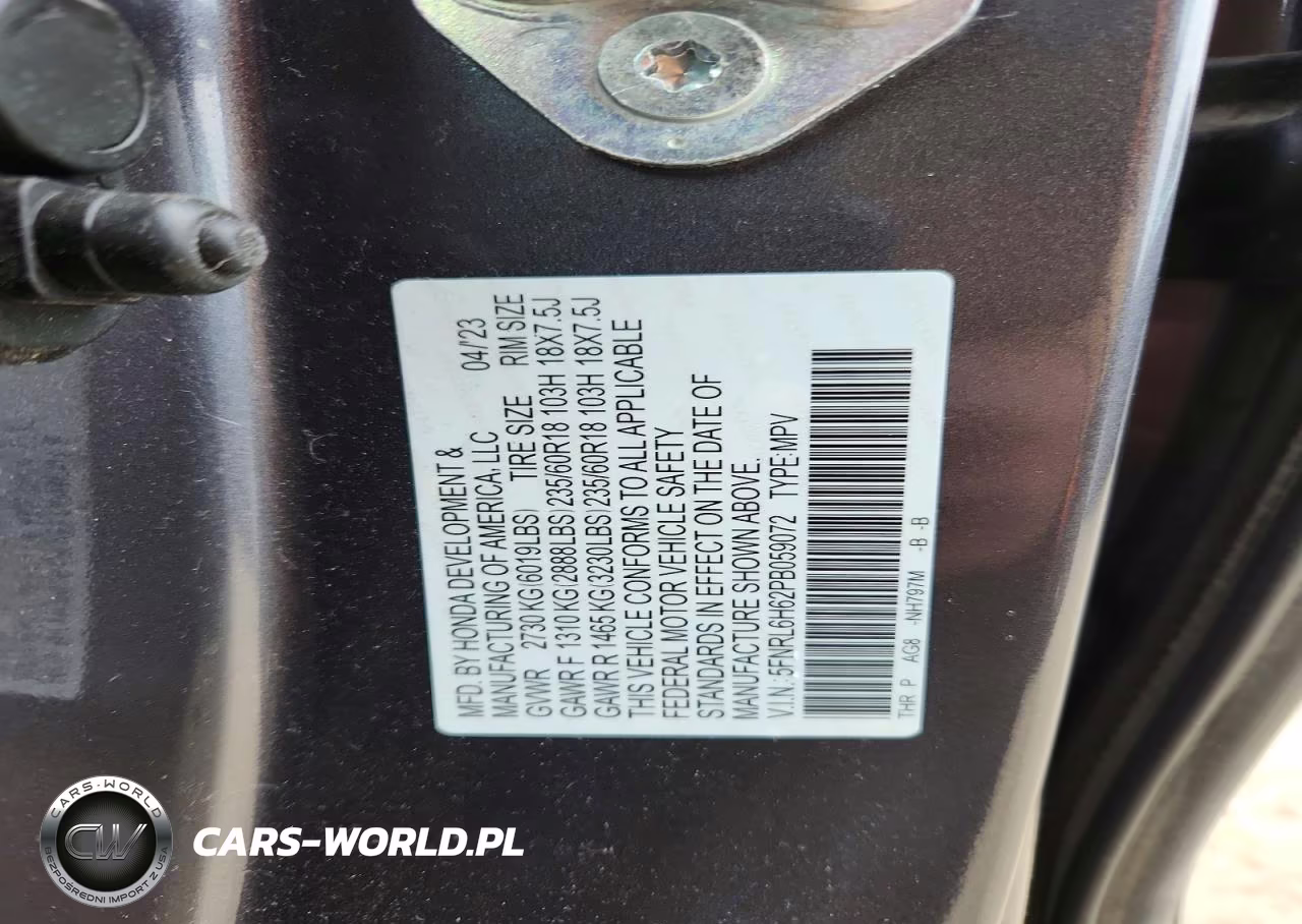 2023 Honda Odyssey Exl VIN:5FNRL6H62PB059072 - 13