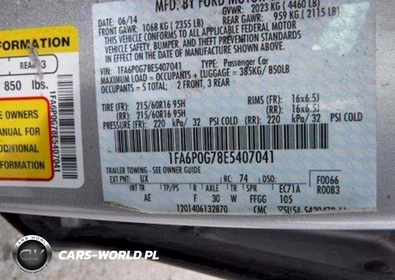 2014 Ford Fusion S VIN:1FA6P0G78E5407041 - 12
