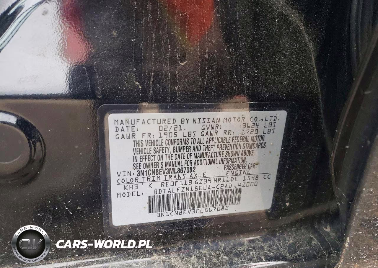 2021 Nissan Versa Sv VIN:3N1CN8EV3ML867082 - 12