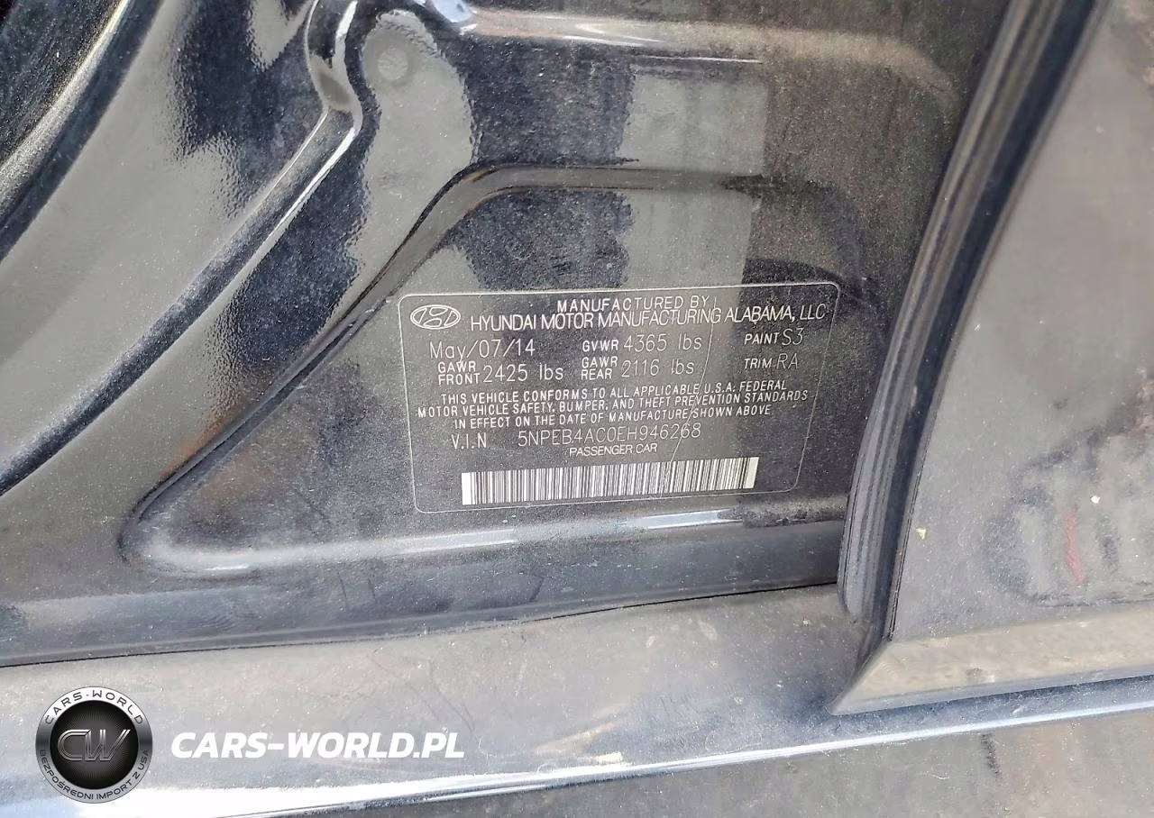2014 Hyundai Sonata Gls VIN:5NPEB4AC0EH946268 - 12