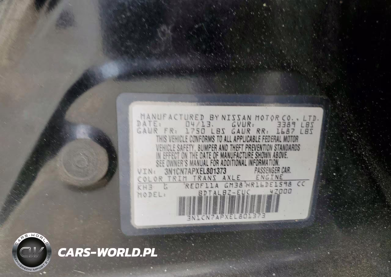 2014 Nissan Versa 1.6 Sv VIN:3N1CN7APXEL801373 - 12