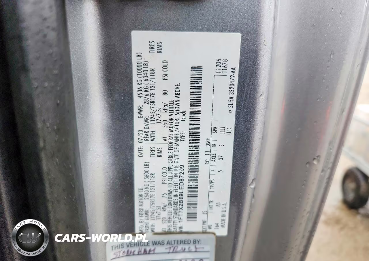 2020 Ford F250 Pu VIN:1FT7X2B69LED87209 - 12