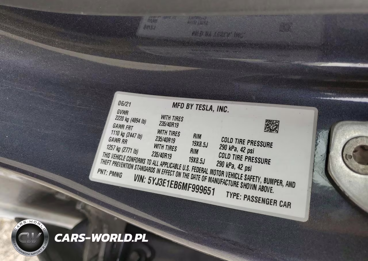2021 Tesla Model 3 VIN:5YJ3E1EB6MF999651 - 13