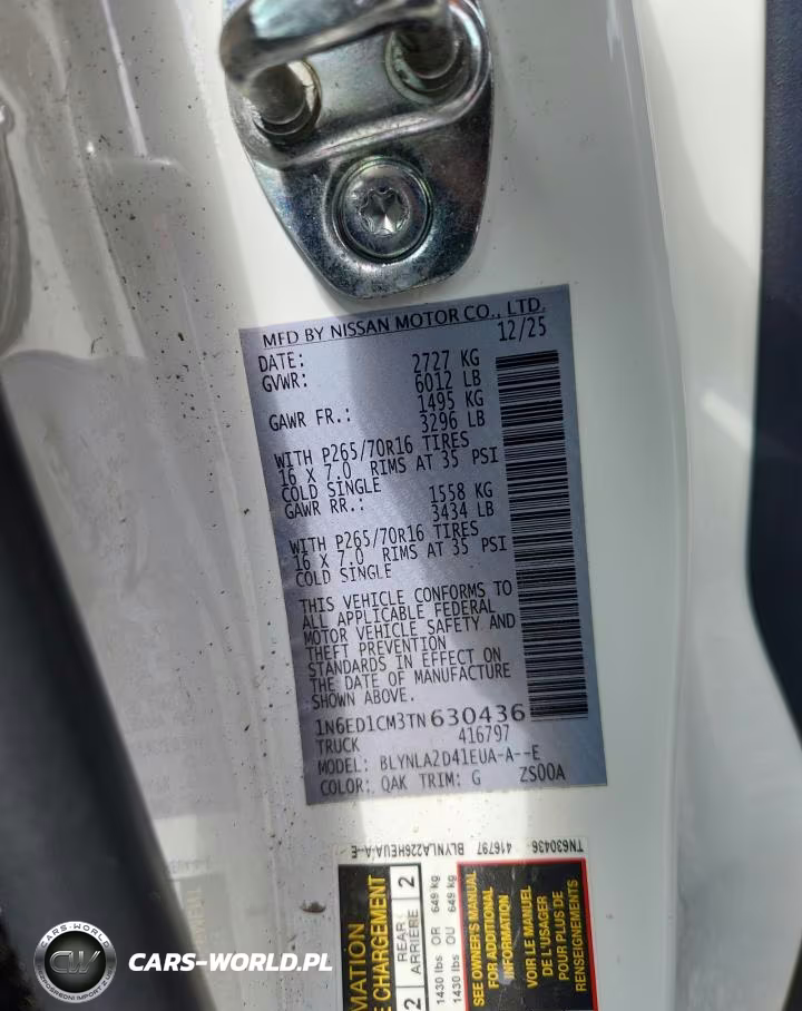 2026 Nissan Frontier S VIN:1N6ED1CM3TN630436 - 13