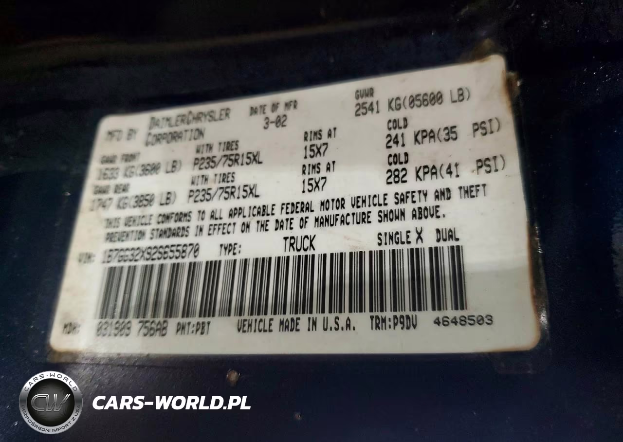 2002 Dodge Dakota Sport VIN:1B7GG32X92S655870 - 12