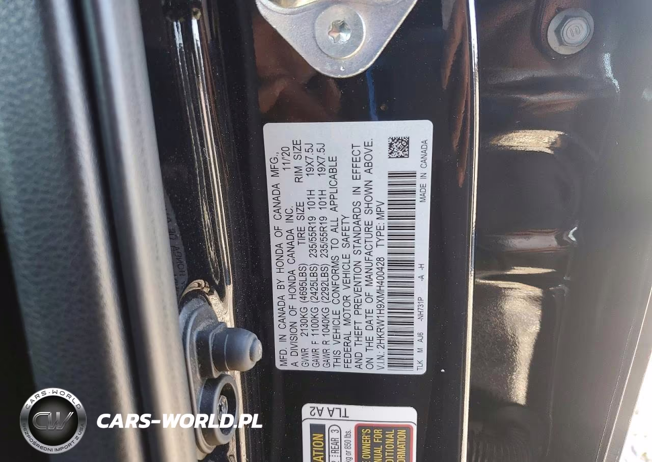 2021 Honda Cr-V Ex VIN:2HKRW1H9XMH400428 - 13