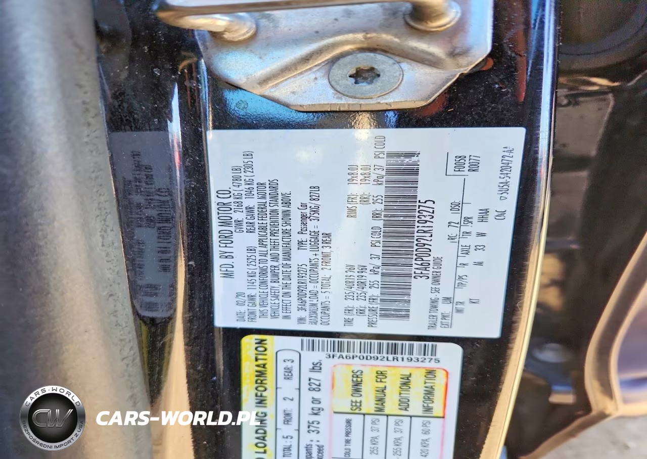 2020 Ford Fusion Titanium VIN:3FA6P0D92LR193275 - 12