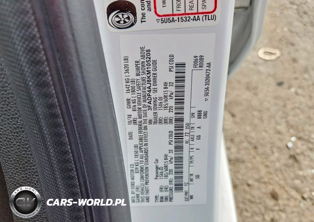 2019 Ford Fiesta S VIN:3FADP4AJ8KM105208 - 12