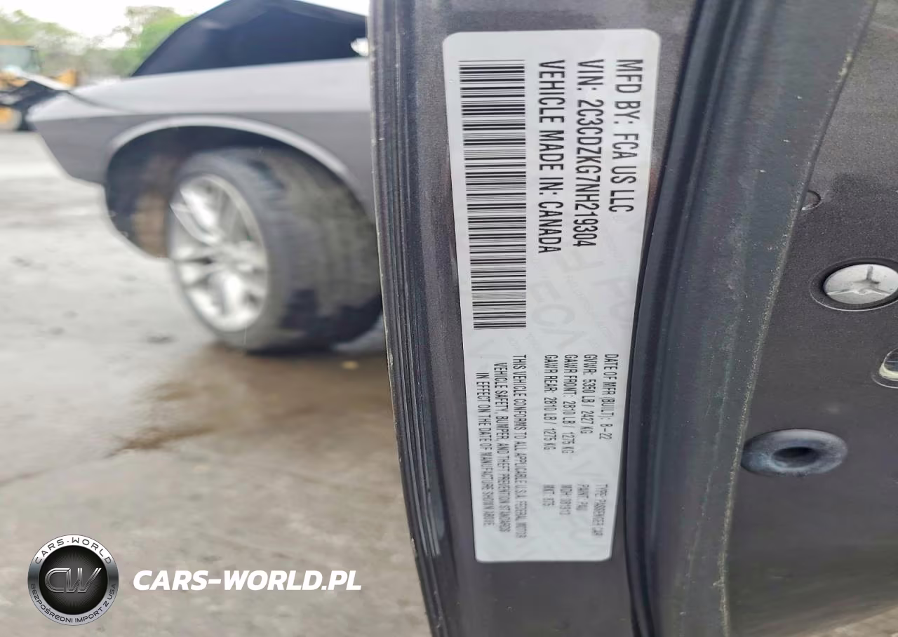 2022 Dodge Challenger Gt VIN:2C3CDZKG7NH219304 - 13