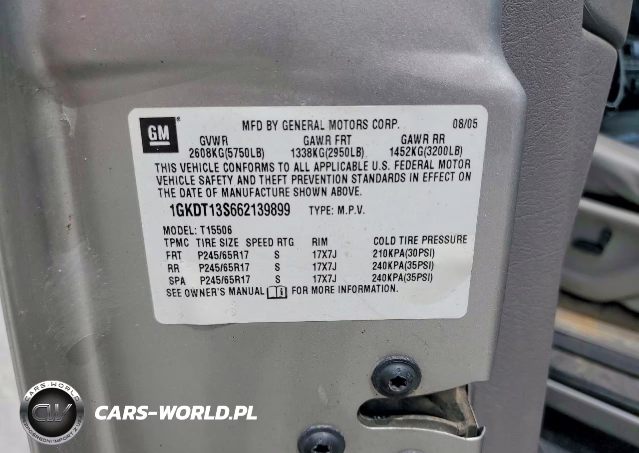 2006 GMC Envoy VIN:1GKDT13S662139899 - 13
