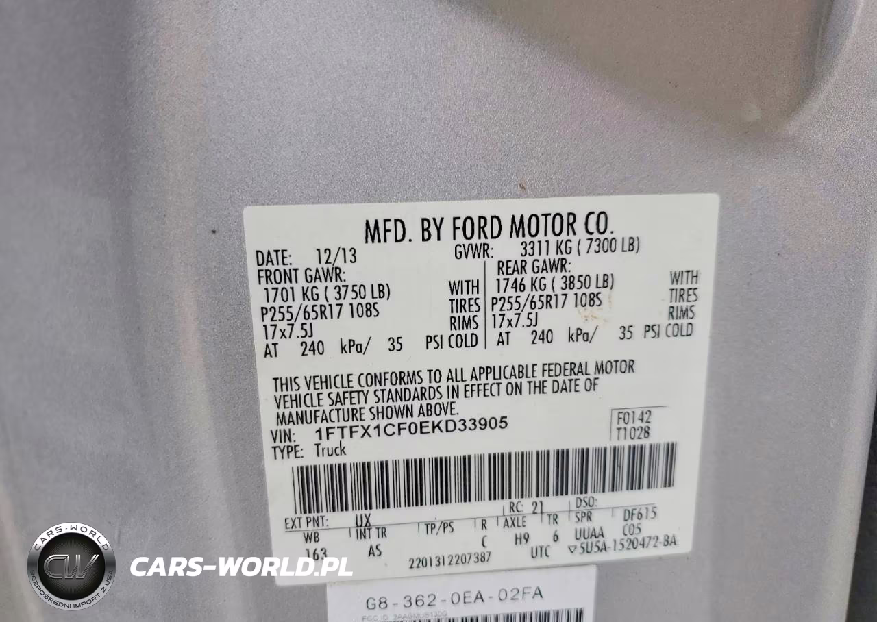 2014 Ford F150 Super Cab VIN:1FTFX1CF0EKD33905 - 12