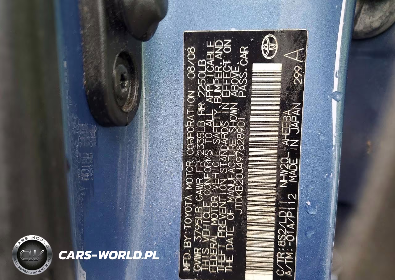 2009 Toyota Prius Base VIN:JTDKB20U497828901 - 12