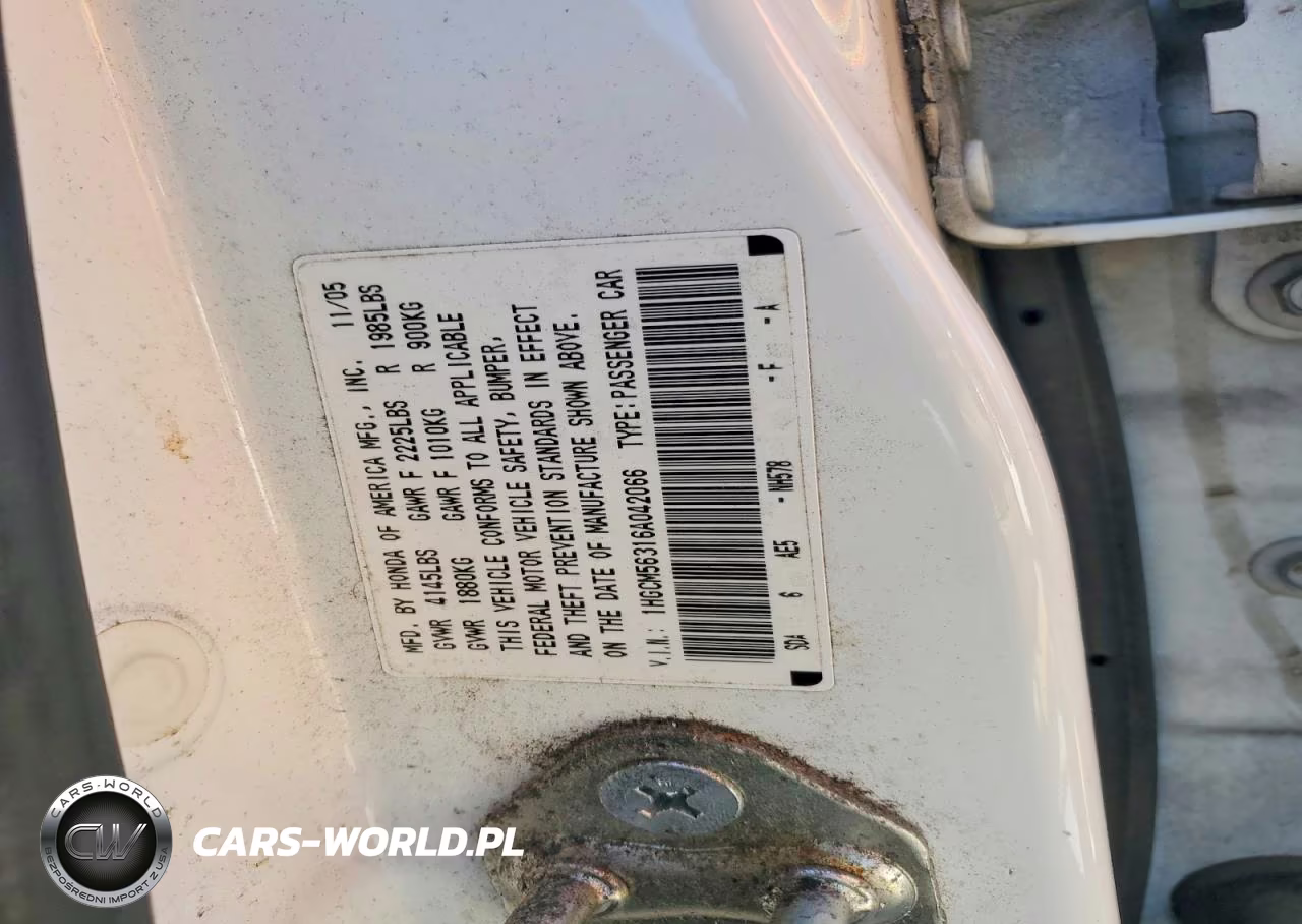 2006 Honda Accord Se VIN:1HGCM56316A042066 - 12
