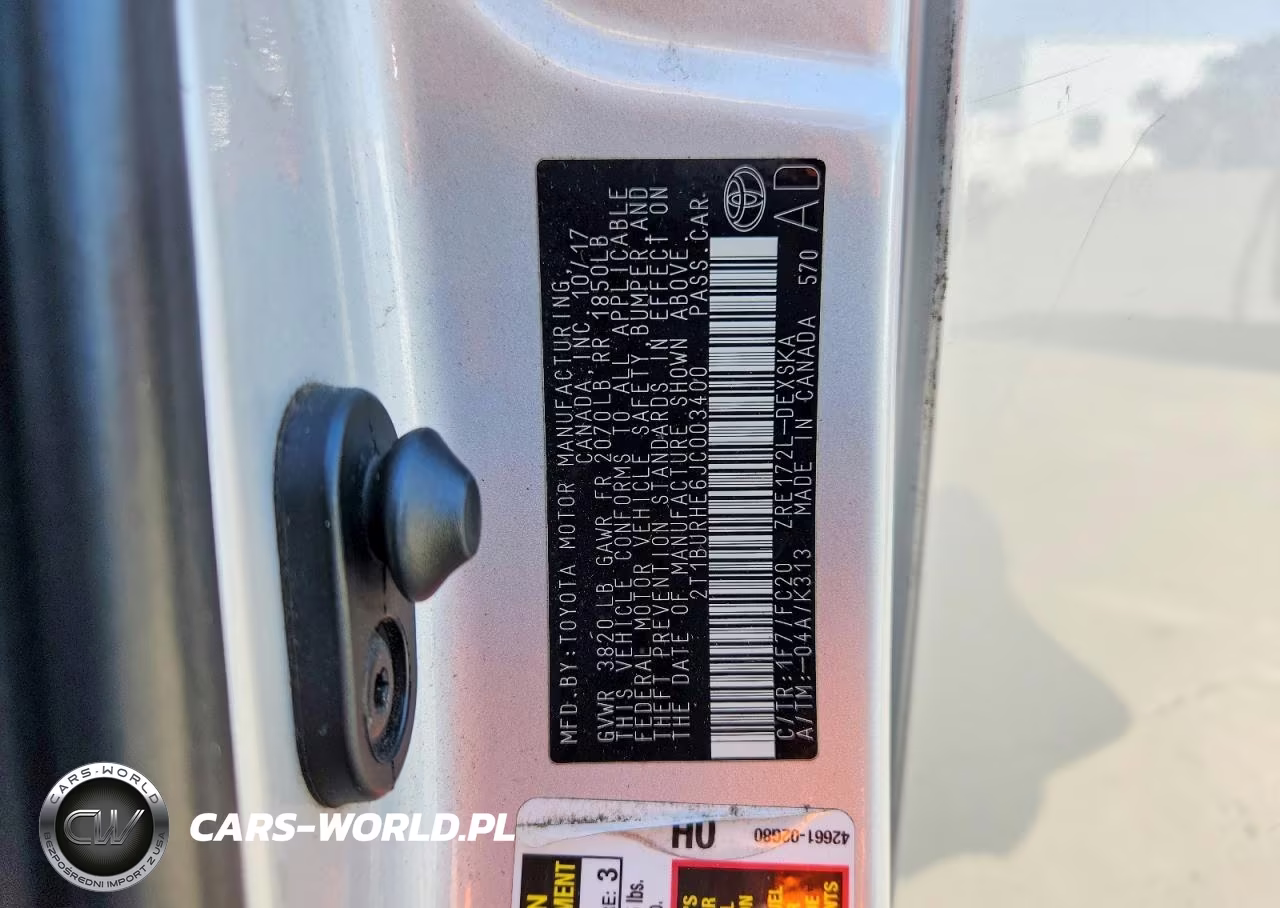 2018 Toyota Corolla Se VIN:2T1BURHE6JC003400 - 12