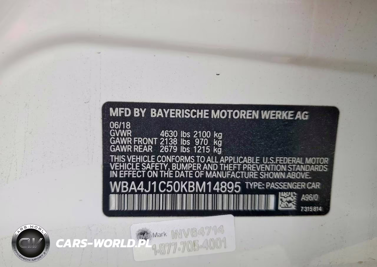2019 BMW 430I Gran Coupe VIN:WBA4J1C50KBM14895 - 12