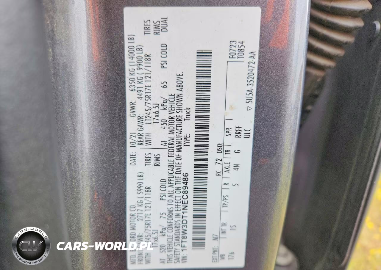 2022 Ford F350 Super Duty VIN:1FT8W3DT1NEC89486 - 14