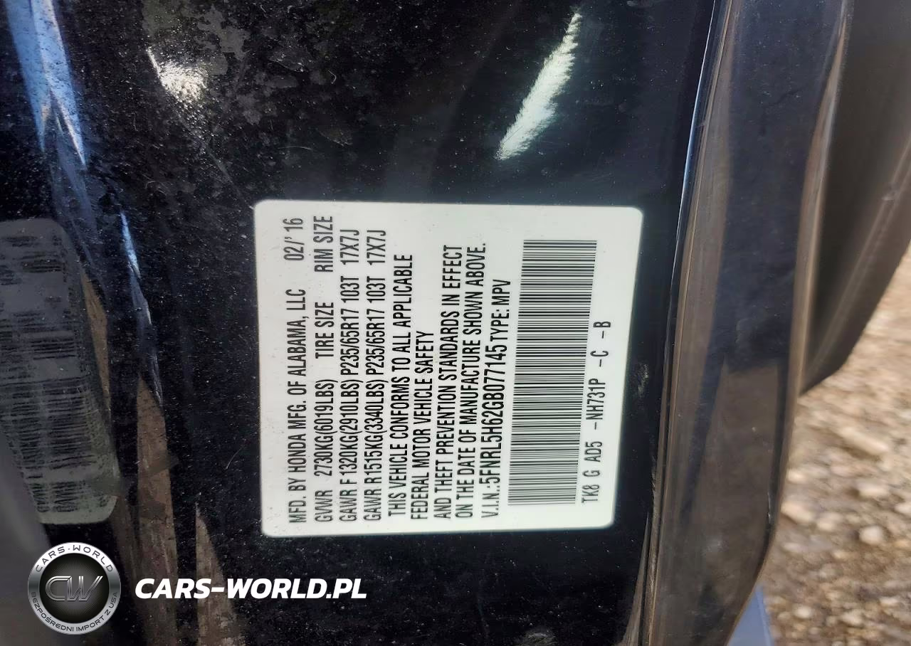2016 Honda Odyssey Exl VIN:5FNRL5H62GB077145 - 13