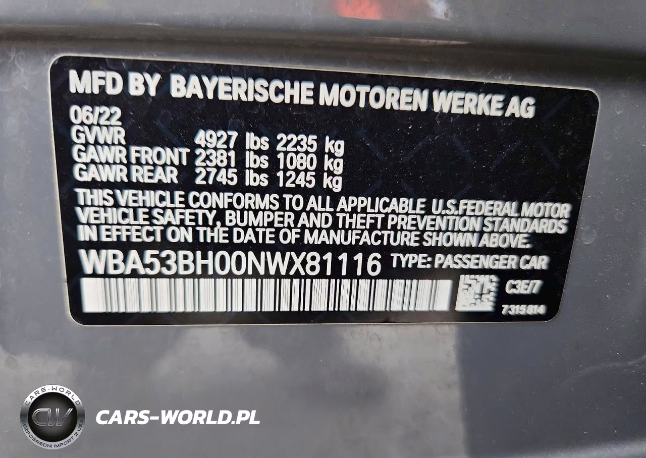 2022 BMW 530 I VIN:WBA53BH00NWX81116 - 12