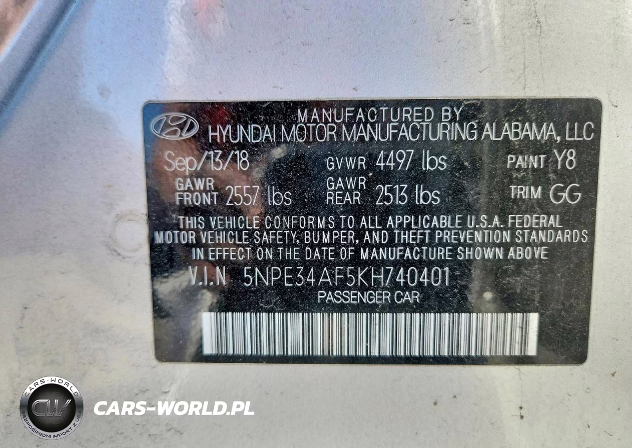 2019 Hyundai Sonata Sel VIN:5NPE34AF5KH740401 - 12