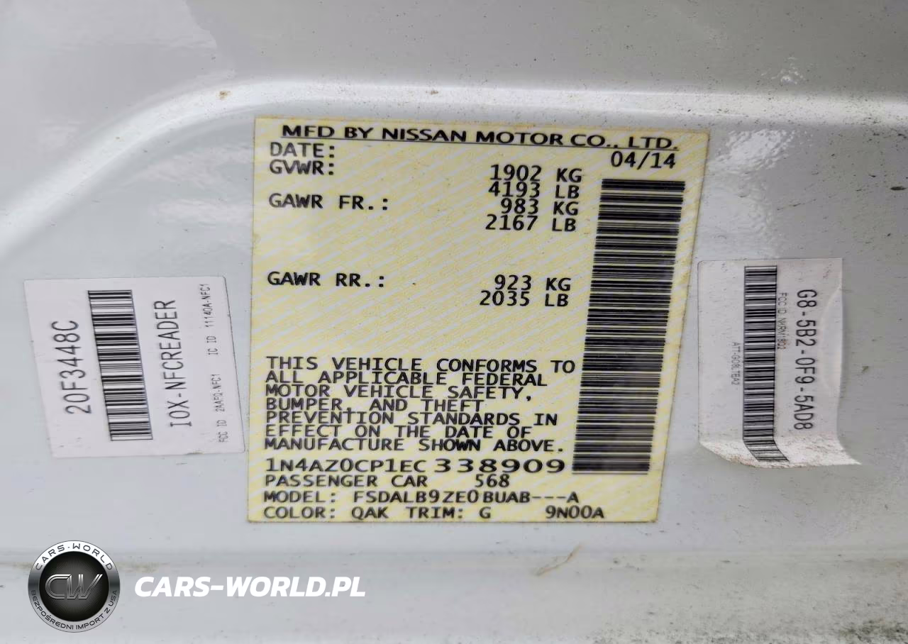 2014 Nissan Leaf S VIN:1N4AZ0CP1EC338909 - 13