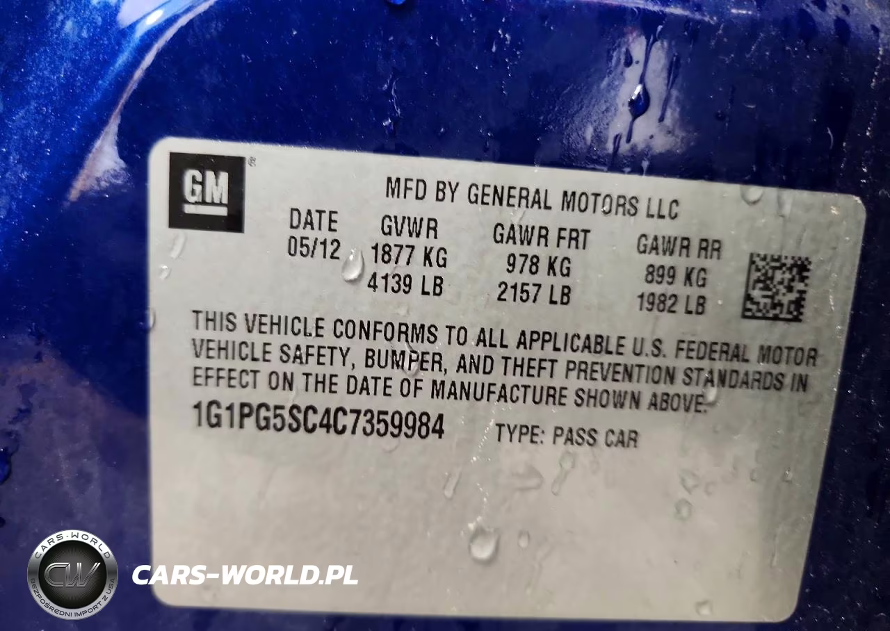 2012 Chevrolet Cruze Lt VIN:1G1PG5SC4C7359984 - 12