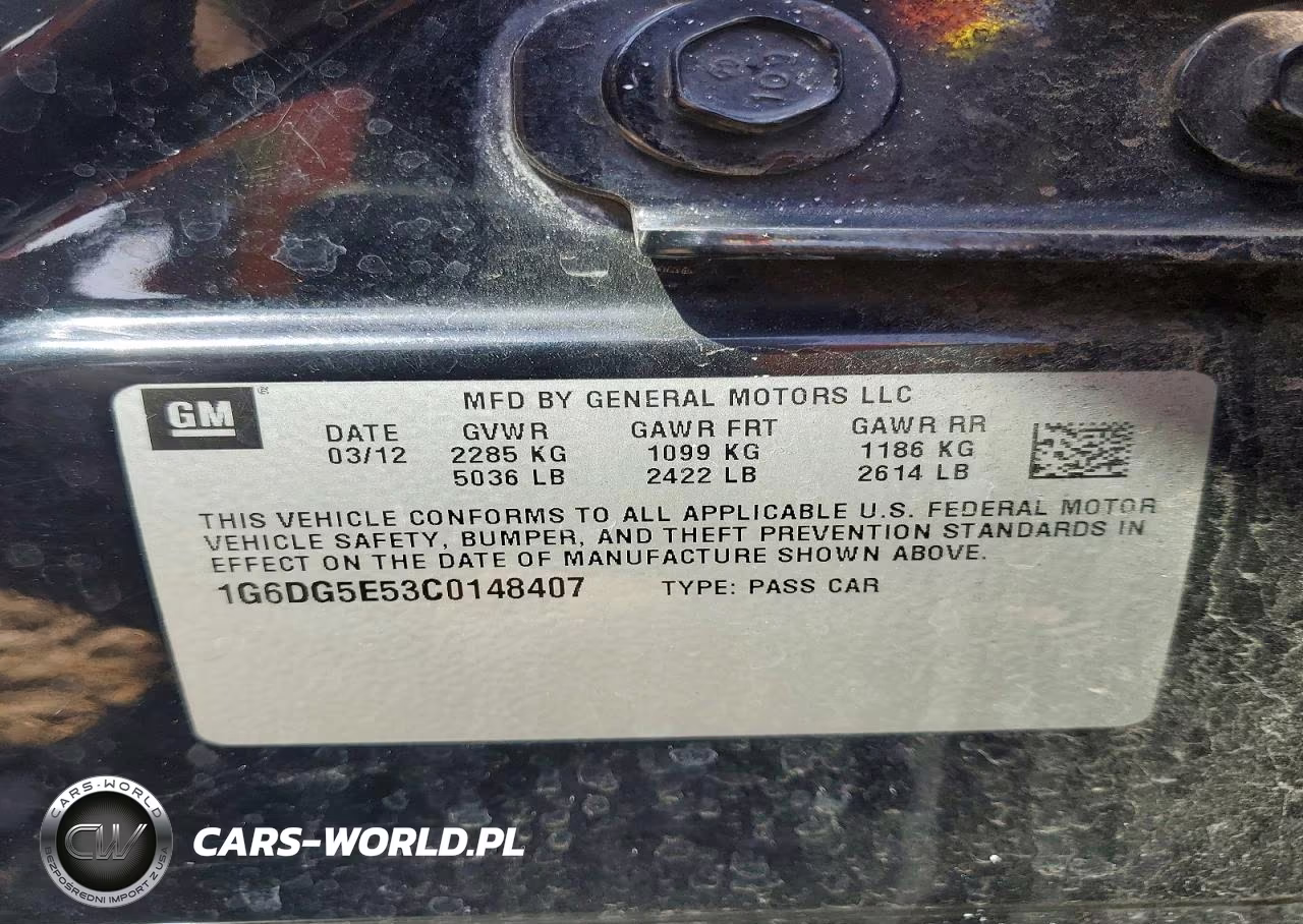 2012 Cadillac Cts Luxury Collection VIN:1G6DG5E53C0148407 - 12