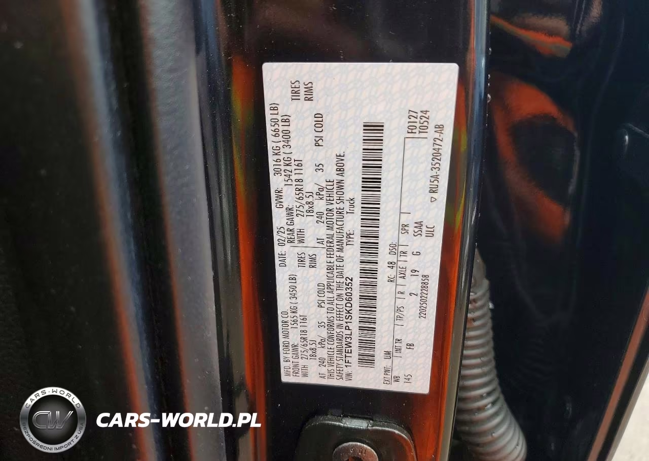 2025 Ford F150 Xlt VIN:1FTEW3LP1SKD60352 - 12
