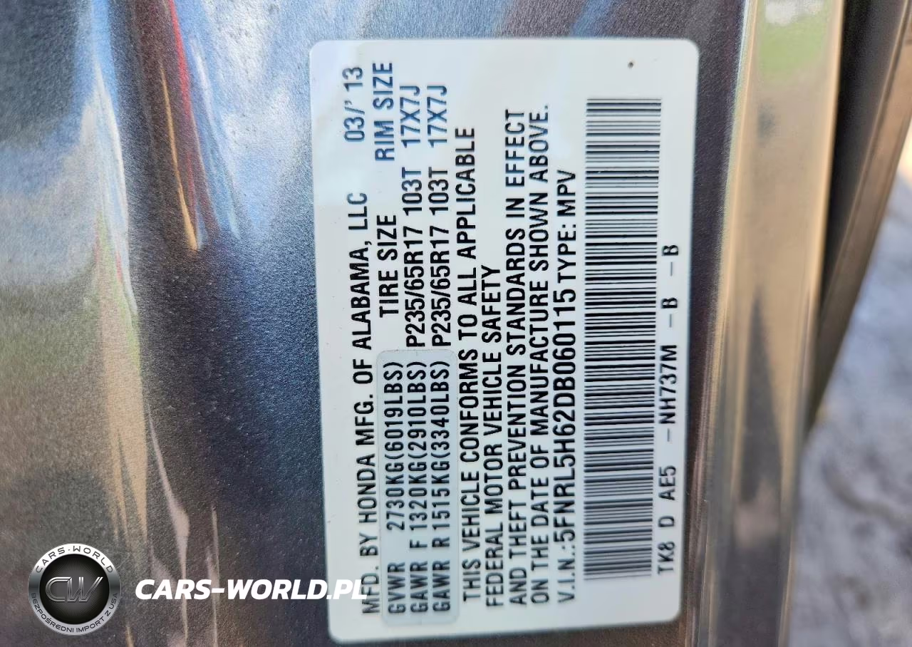 2013 Honda Odyssey Exl VIN:5FNRL5H62DB060115 - 13