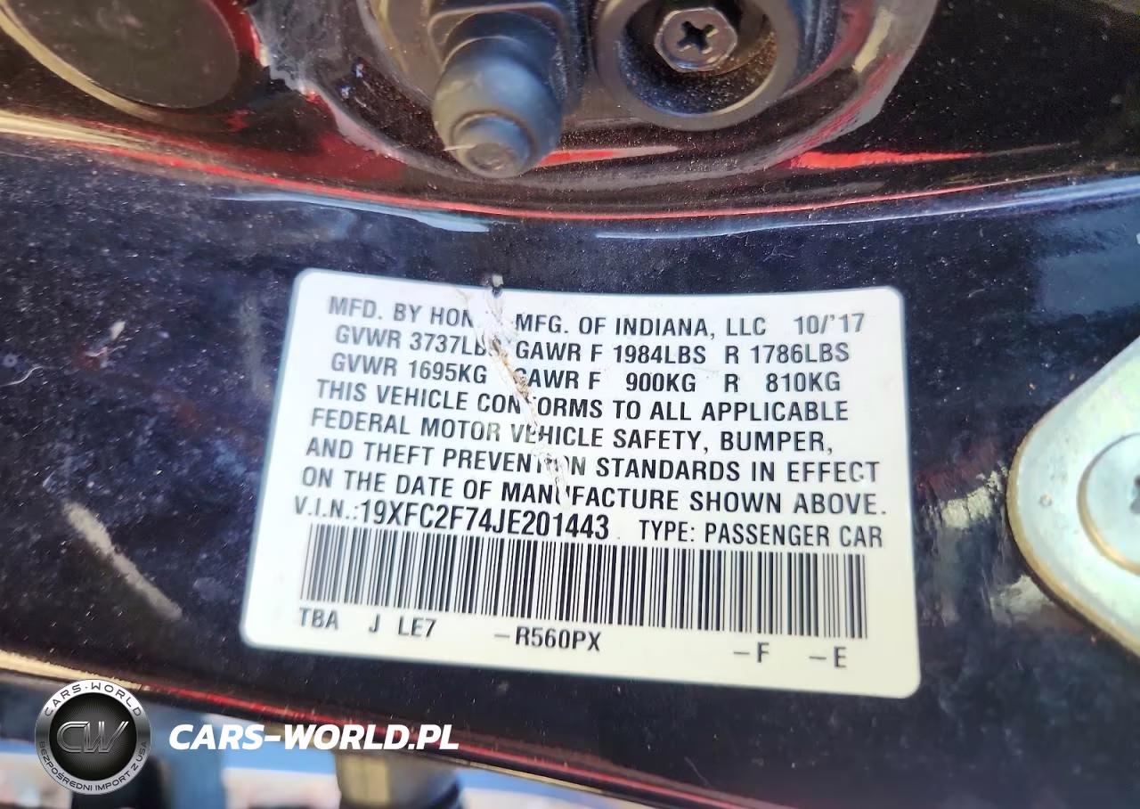 2018 Honda Civic Ex VIN:19XFC2F74JE201443 - 12