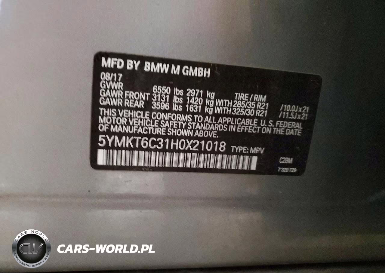 2017 BMW X5 M VIN:5YMKT6C31H0X21018 - 13